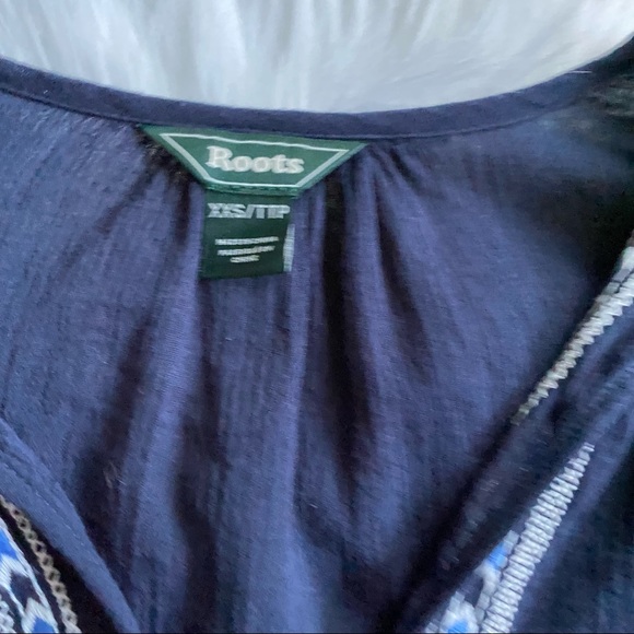 ROOTS Blue Rimby Embroidered Boho Peasant Long Sleeve Dress - Picture 6 of 10